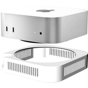 Mac mini M4 Stand with Ventilation Design, Plastic Body, Silver