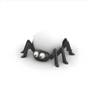 Spider-Shaped Decorative Alexa Stand Plastic Figure, 4/5th Gen,3D Modern Design, Black (Black Eye)
